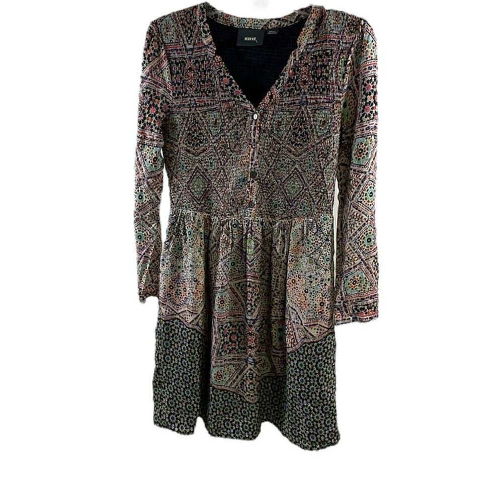 Maeve Anthropologie Tiled Amethyst Smocked Dress Size S